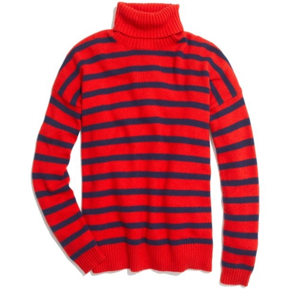 Madewell Striped Turtleneck Cozy Knit Sweater - Picture 1 of 5